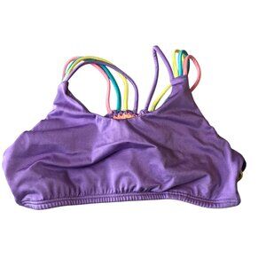 Peixoto Girls Bikini Top Strappy Crochet Purple 10